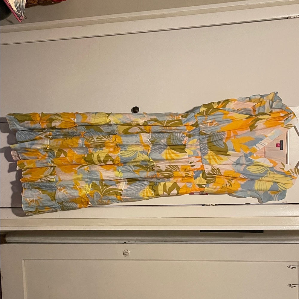 Vince Camuto Yellow and Blue Maxi Dress